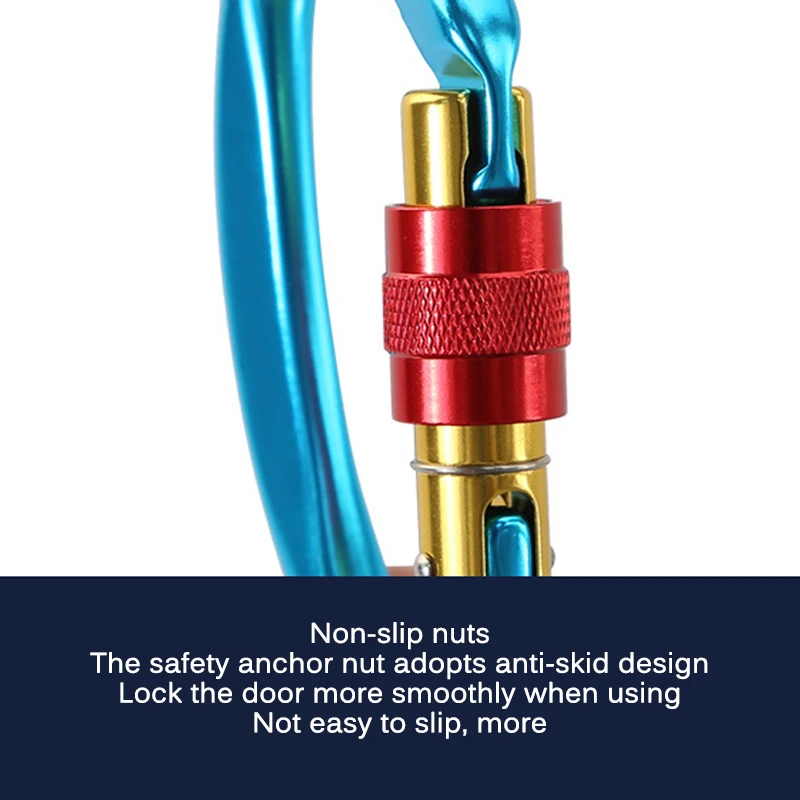 

Carabiner Travel Kit Buckle D-Type Alloy Aluminum Survival Safety Main Screw Lock Campsite Mountaineering Hook Mountaineering