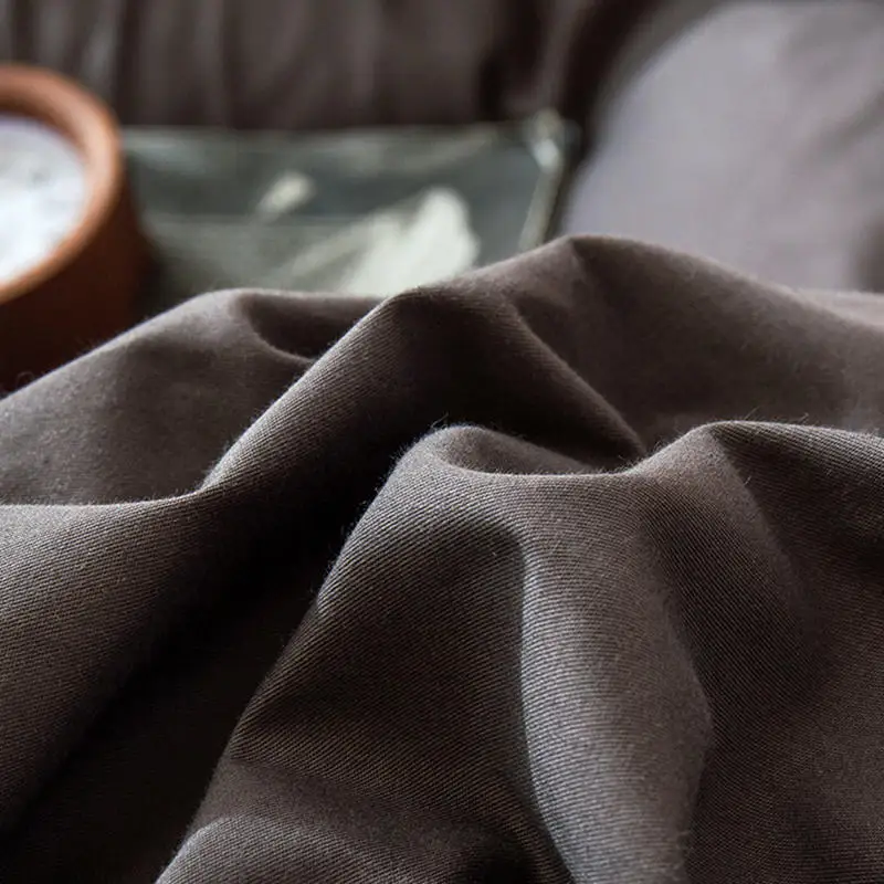 1 шт. одеяло из 100% хлопка серое однотонное окрашенное пододеяльник королевского