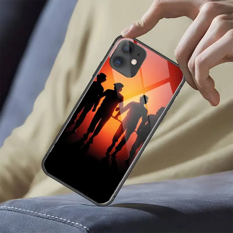 

Cracks Texture Surface classic movie Phone Case Tempered glass For iphone 5C 6 6S 7 8 plus X XS XR 11 PRO MAX