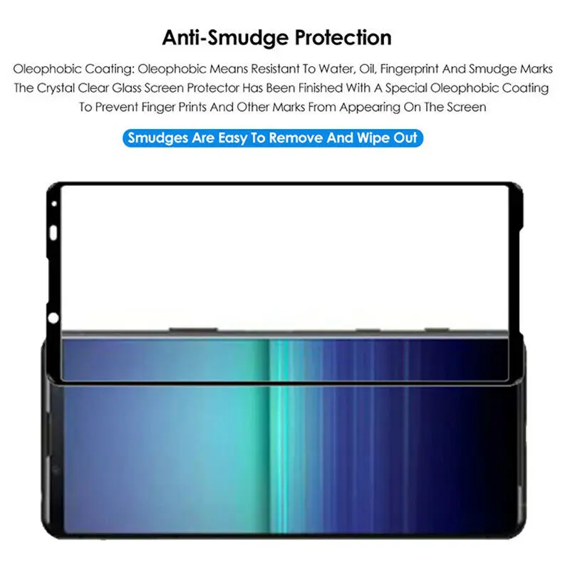 

UGI 3PCS Tempered Glass For Sony Xperia 1 10 ii II Front Film Protective Cover 3D Full Cover Black Screen Protector High Clear