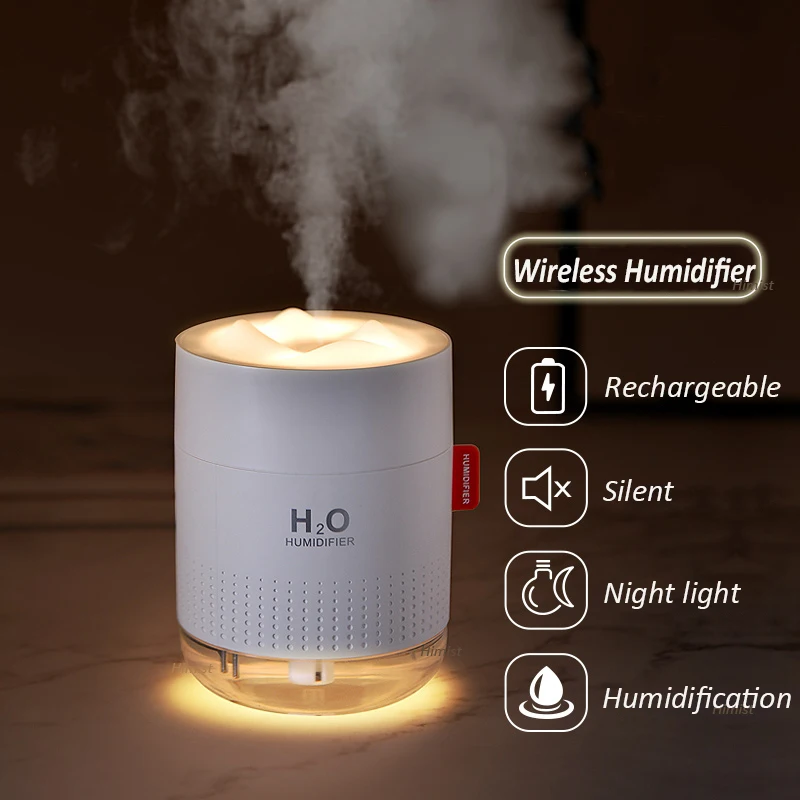 

Wireless Air Humidifier USB Portbale Aroma Diffuser 2000mAh Battery Rechargeable Umidificador Essential Oil Humidificador