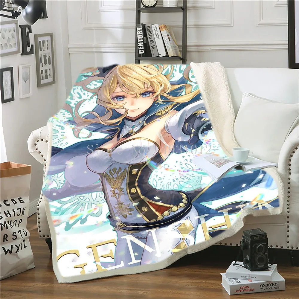 

New Soft Sherpa Blanket Cartoon Game Original God Living Flannel Blanket Room Decoration Home Furnishing Bedspread Blanket