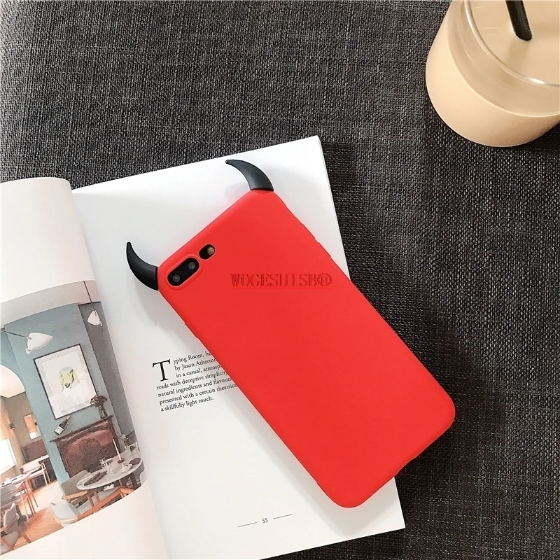 Мягкий чехол из ТПУ с принтом "Ox Devil Horns/Демон накладка на углы для Xiaoi Redmi 4A 4X 5A 5 6plus 6A 7 7A GO S2 9T K20 Pro Note 4 4X5, 6, 7, 8 Pro
