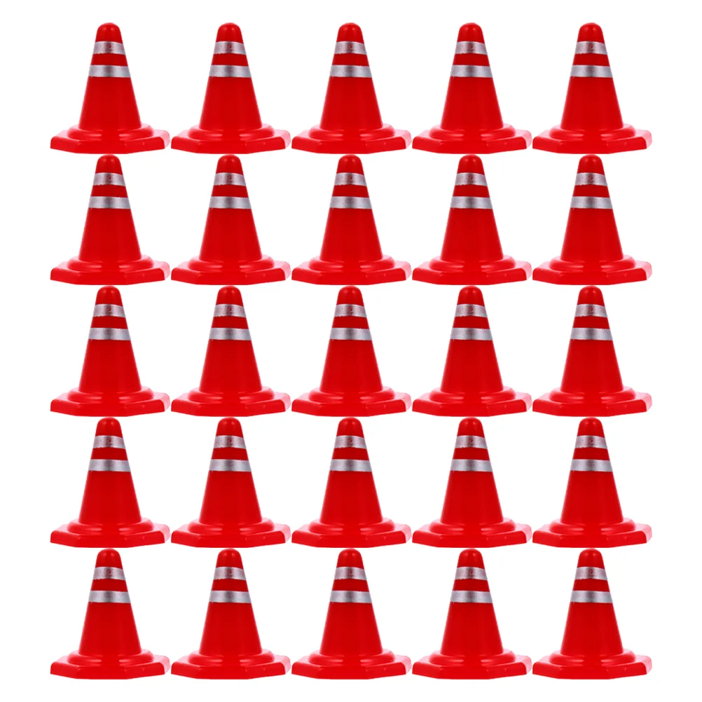 

25pcs Simulation Traffic Signs Road Signs Sand Table Road Cones DIY Roadblocks