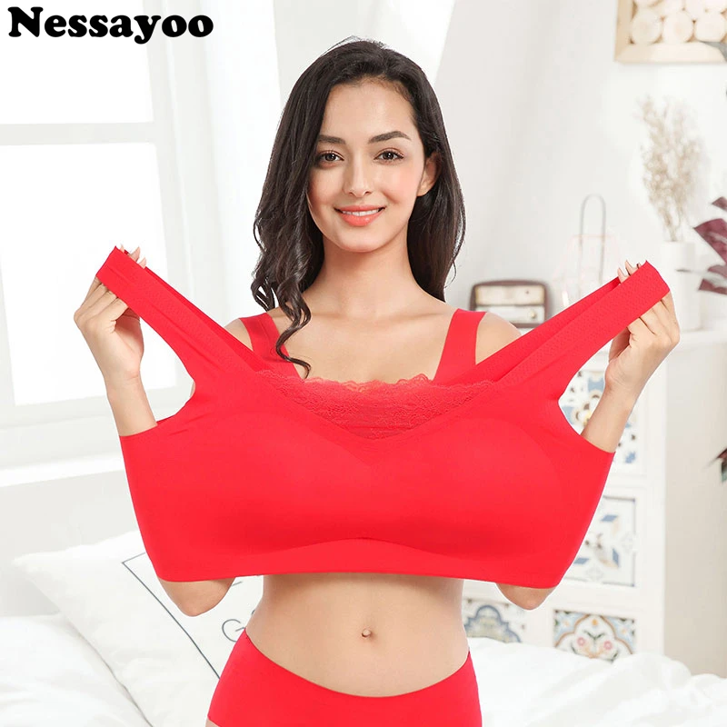 Бюстгальтер женский бесшовный с чашками пуш-ап и кружевом на спине | Женская