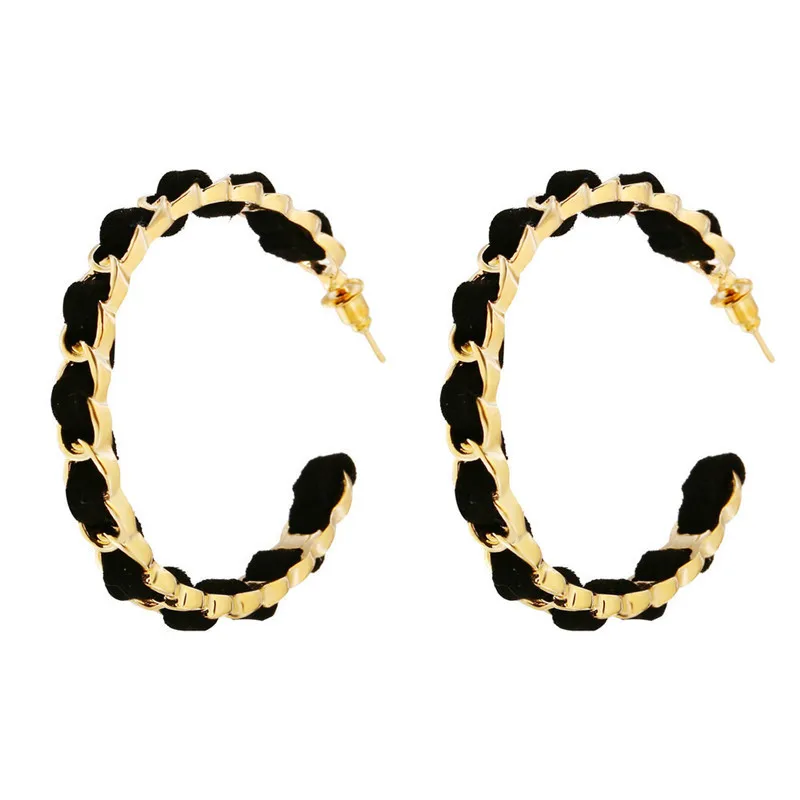 Женские круглые серьги-кольца черные ювелирное украшение для свадьбы или