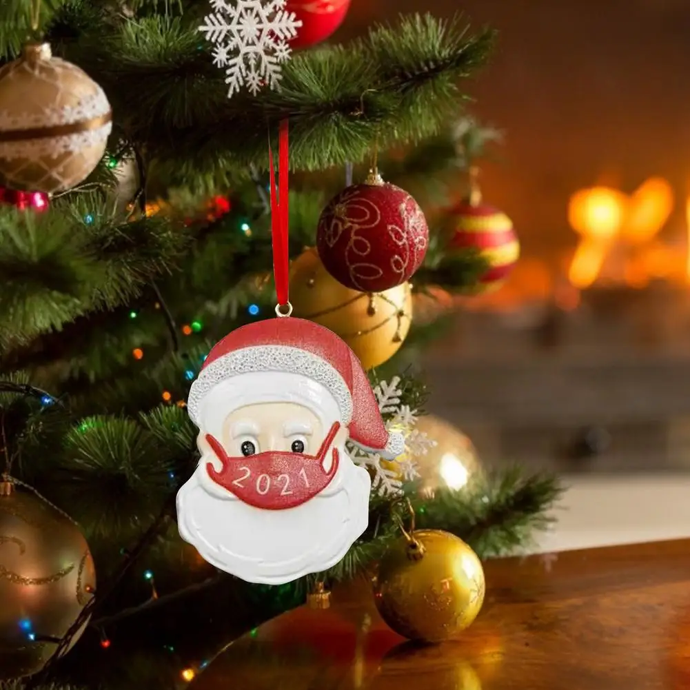 

Christmas Decorations For Home Resin 3D Personalized Santa Claus With Mask DIY Christmas Tree Ornaments New Year Xmas Gift
