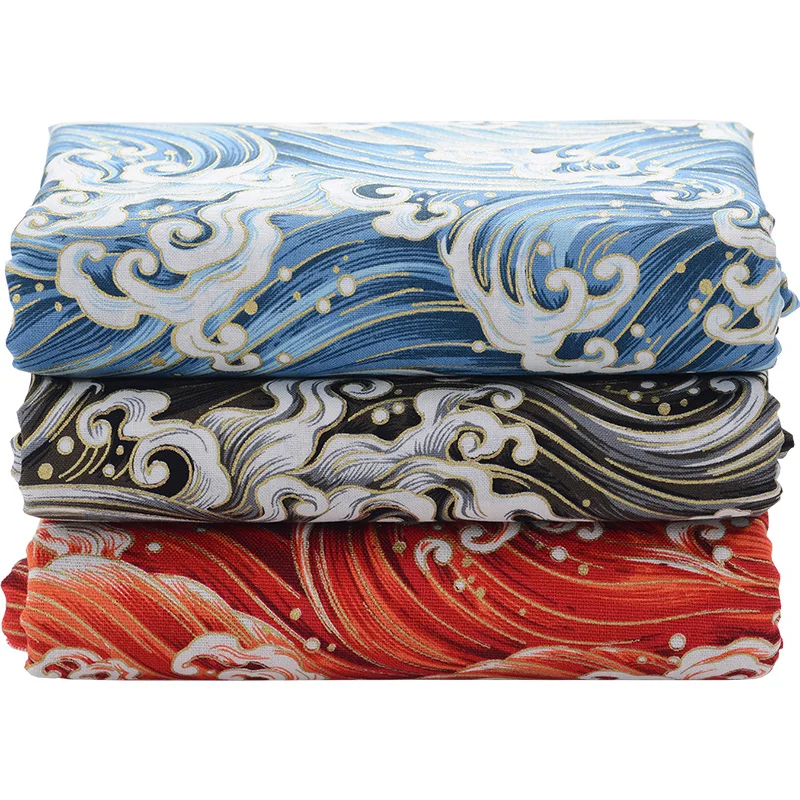 Японская хлопчатобумажная ткань с принтом тканевая скатерть для занавесок