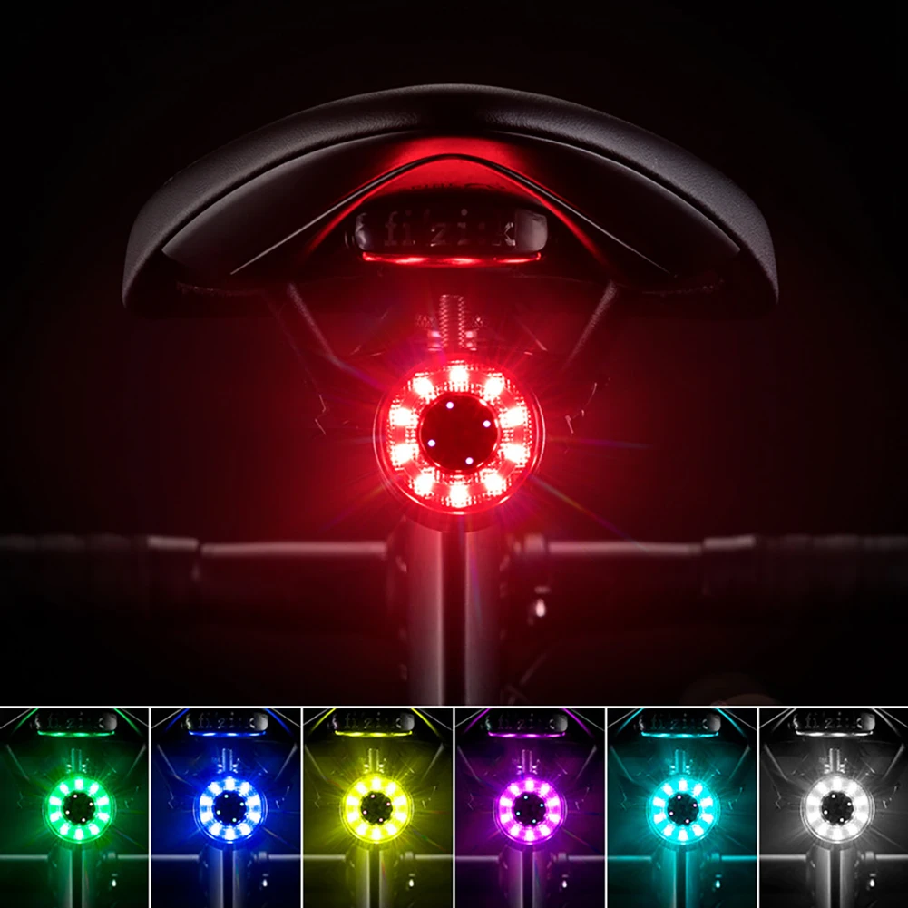 

New Bicycle Rear Light USB Charging Safety Warning Cycling Light Colorful Bicycle Tail Light Bike Light Bike Accessories 7 color