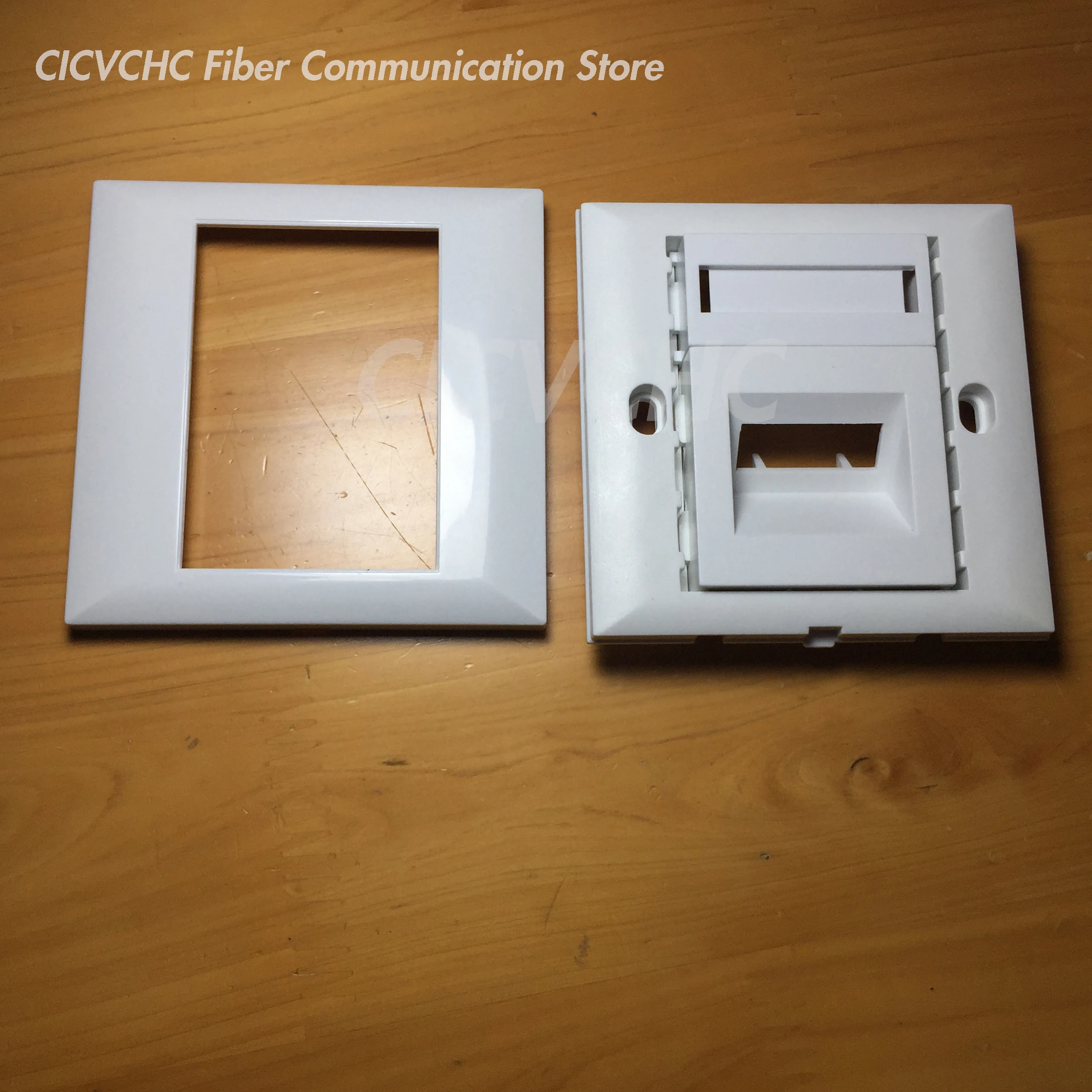 10pcs 86x86mm Panel for Duplex SC Adapter or Quad LC Adapter / White / FTTH ODN