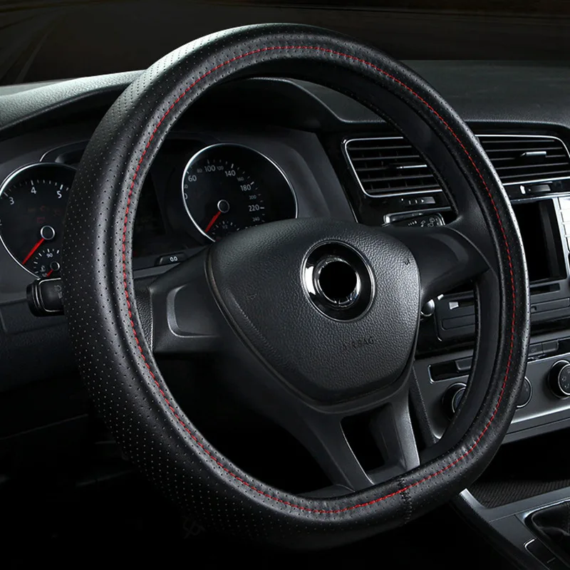 Чехол рулевого колеса автомобиля кожаный D Форма 15 &quot37 38 см для Sportage Оптима K5 Golf 7