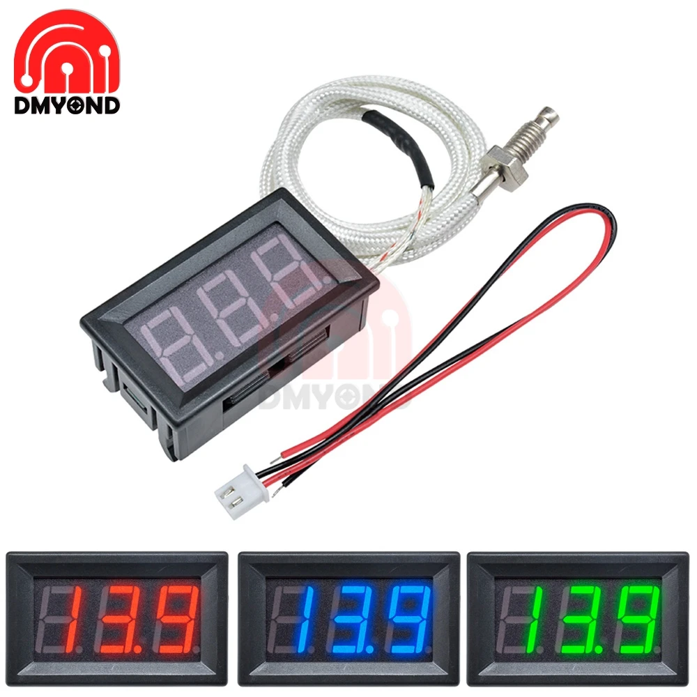 Цифровой трубчатый светодиодный дисплей термометр постоянного тока 12 В
