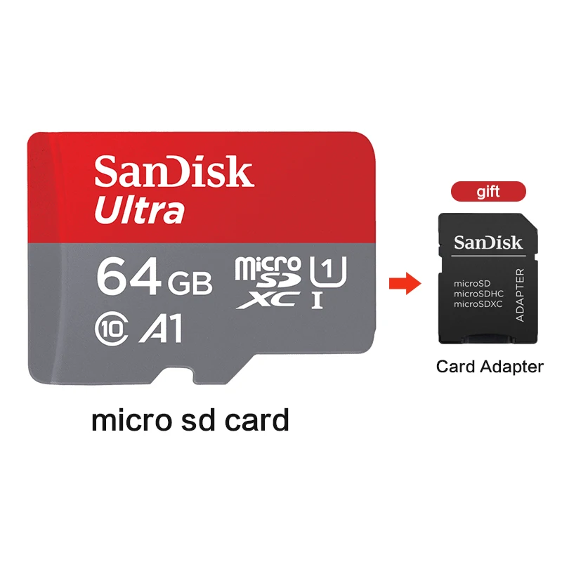 SanDisk microsd 128 Гб 64 Гб оперативной памяти, 32 Гб встроенной памяти, 100 МБ/с. TF usb флэш-карта памяти, мicro SD 16 ГБ/98 МБ/с. class10 для планшета/смартфона - Емкость: 64 ГБ