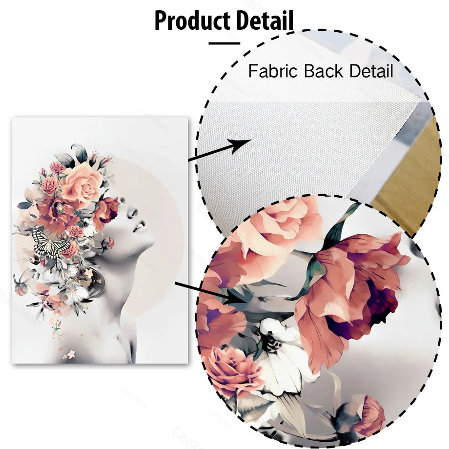 Девушка Бабочка Роза Цветок Любовь цитаты настенная Картина на холсте