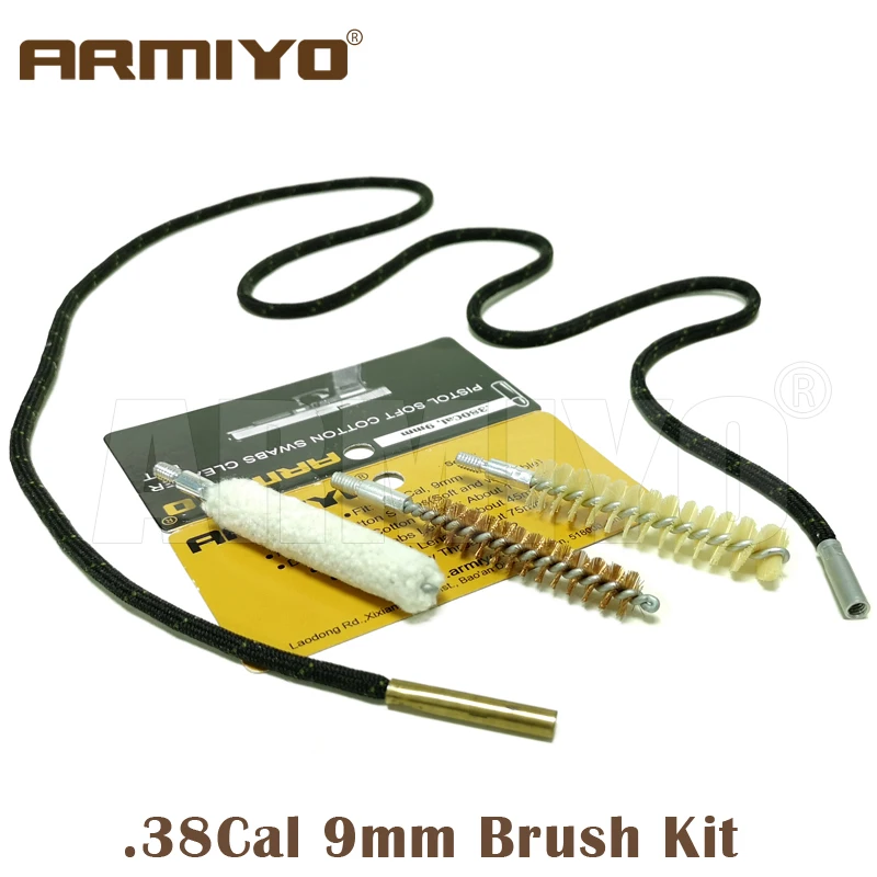 Armiyo 3 шт./компл.. 380 .38 .357 калибр 9 мм пистолет для чистки отверстия пистолета щетка