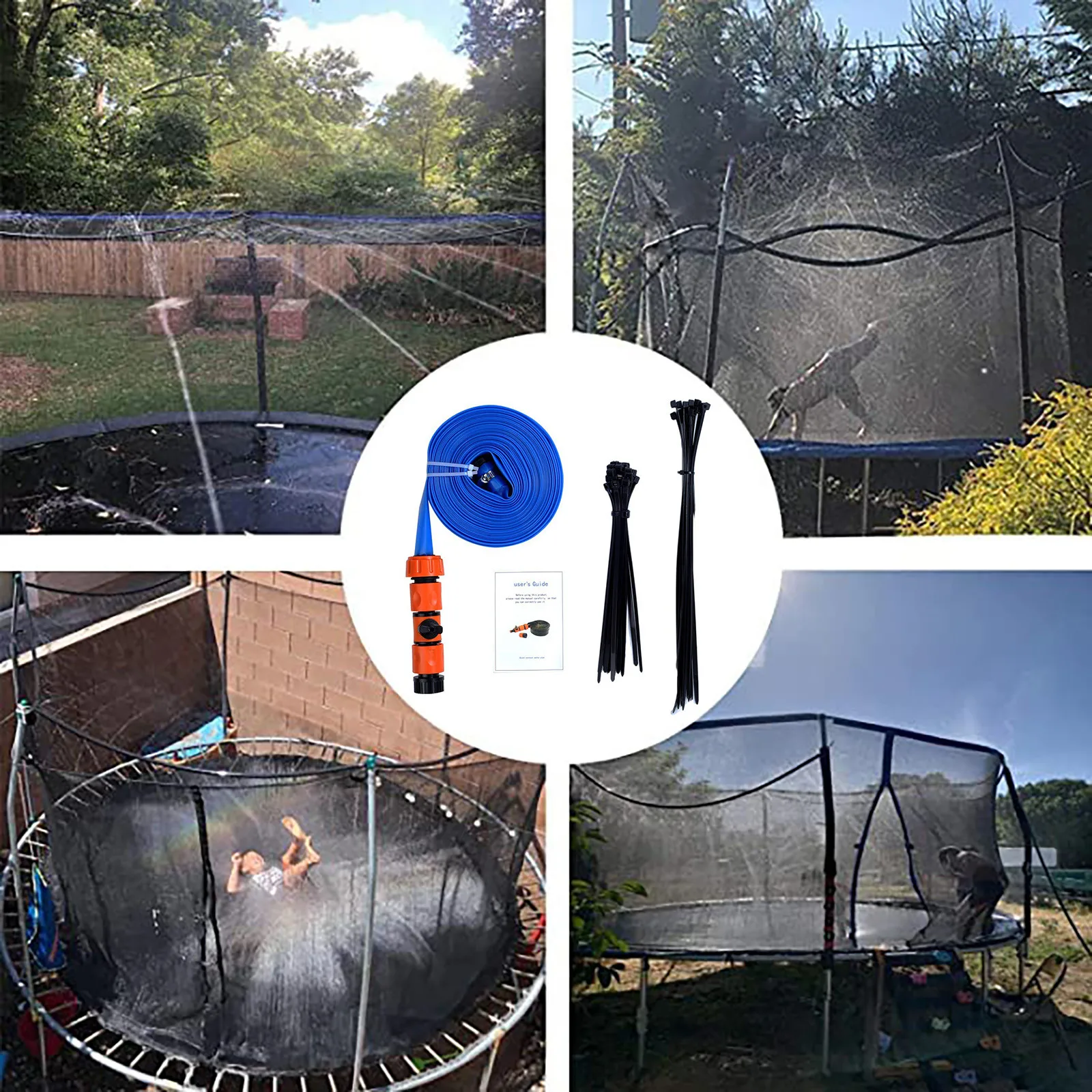 

Trampoline Sprinklers Kids toy Trampoline Spray Hose Summer Water Game Toys for Boys Girls wholesale Aspersores Trampolim