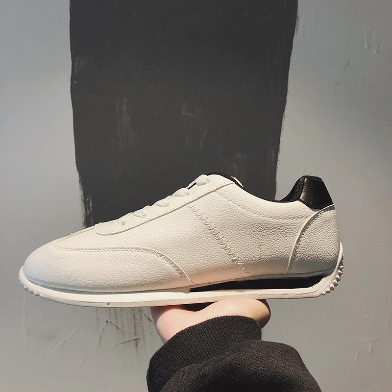 

2019 New Fashion Spring Autumn Leather Sneakers Casual Shoes Men Sneakers Men Shoes Thick Sole Young Men Daily Footwear T2-27