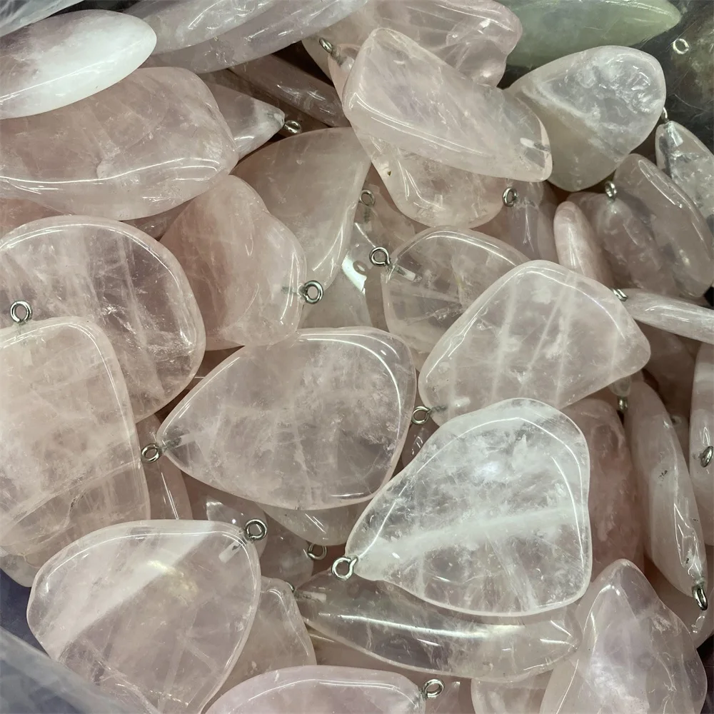 

Natural Stone Irregular Red Rose Quartzs Pendant Necklace Charms Pendant for Jewelry Making DIY Necklace Size 20x45mm-30x45mm