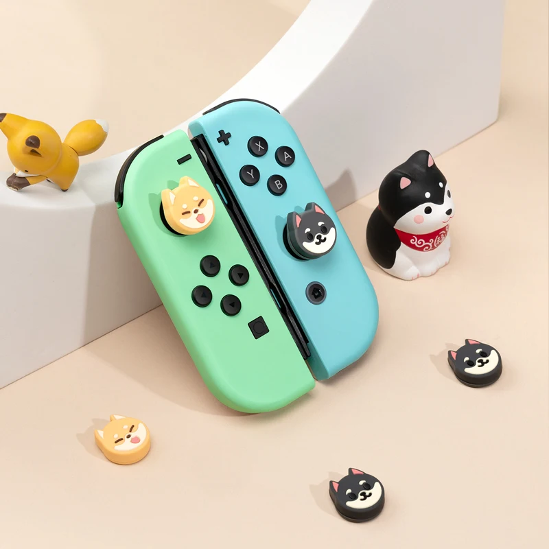 

Cute Shiba Switch OLED Thumb Grip Cap Joycon Controller Cover Shell NS Lite Game Thumbstick Case For Nintendo Switch Accessories