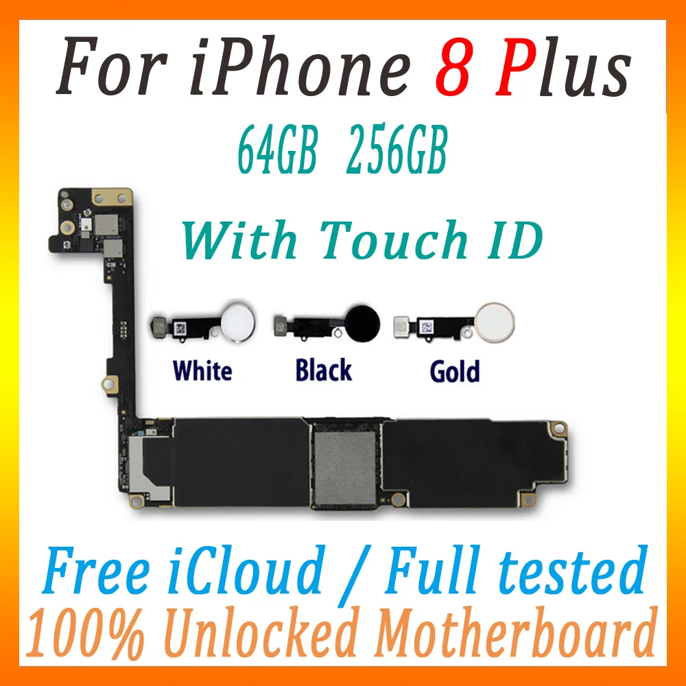 Разблокированная для iphone 8 Plus материнская плата с/без touch ID, хорошо протестирована для iphone 8p логическая плата с чипами официальная iOS