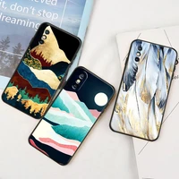 gold painting phone case for xiaomi redmi k40 pro plus k20 k40 k30 pro funda coque carcasa cases back cover soft tpu mountain