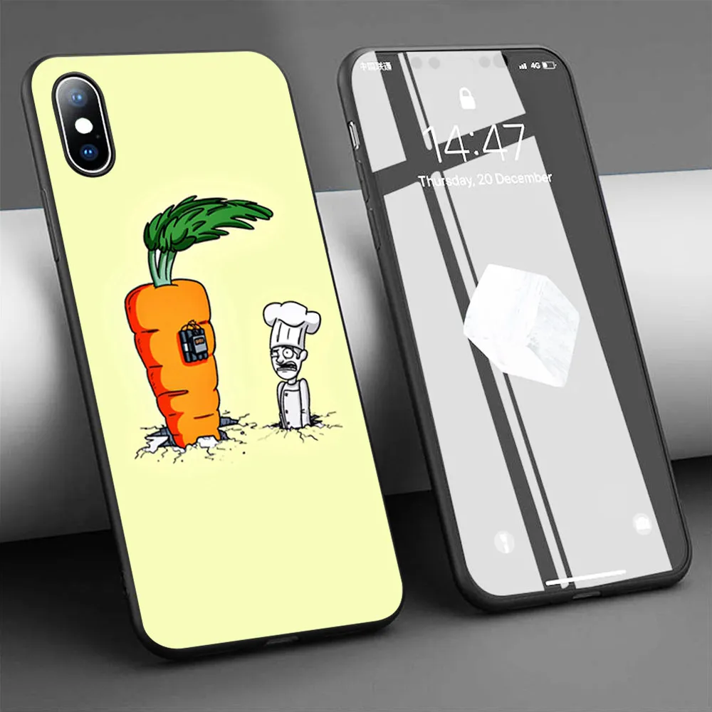 Мягкий силиконовый чехол Coque с изображением моркови и готовки для iPhone 11 Pro Max X 5S 6 6S