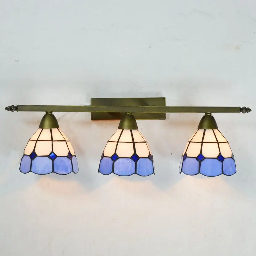Синие средиземноморские Настенные светильники в сетку для коридора Тиффани