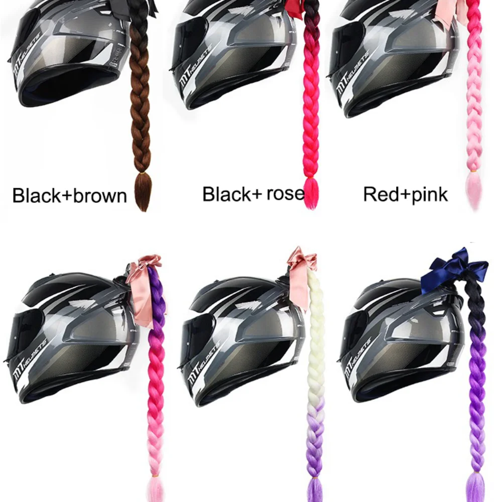 

Helmet Braid Motorcycle Motorbike Woman Helmet Braids With Twist Sucker Dual Pigtail Ponytail Braids For Helmet