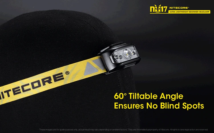 NITECORE NU17 перезаряжаемый налобный фонарь CREE XP-G2 S3 130 люменов, тройной выход, светильник, головной светильник для занятий спортом на открытом воздухе