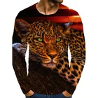 Мужская футболка с длинным рукавом и принтом тигра, осенняя футболка с графическим принтом, Лидер продаж, забавная Мужская одежда, модная уличная одежда, топы, Повседневная футболка