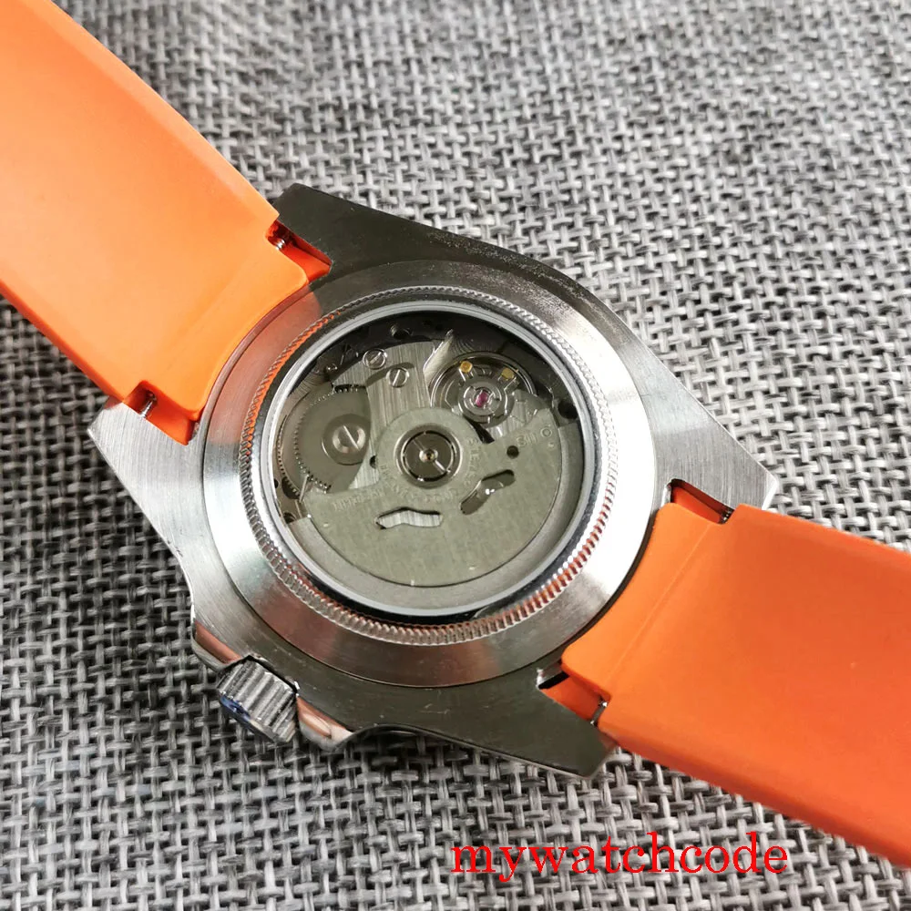 

Bliger 40mm Orange Dial Sapphire Glass 24 Jewels Genuine NH35A Automatic Watch Rubber Band Rotating Bezel Calendar