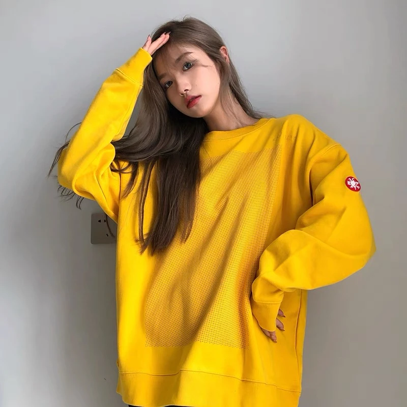 

Толстовки с круглым вырезом для мужчин и женщин, высококачественные толстовки с капюшоном Cav empt WY358, Гипсофила лимонно-желтого цвета, 2021AW ...