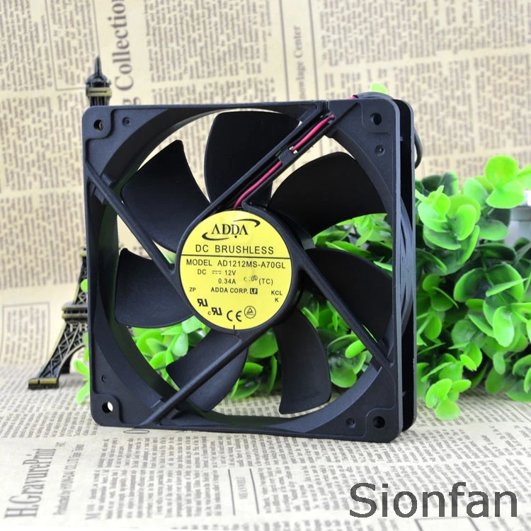 Для Оригинальный ADDA 12025 DC12V 0.34A AD1212MS A70GL 12CM12 см источника питания вентилятора Тесты