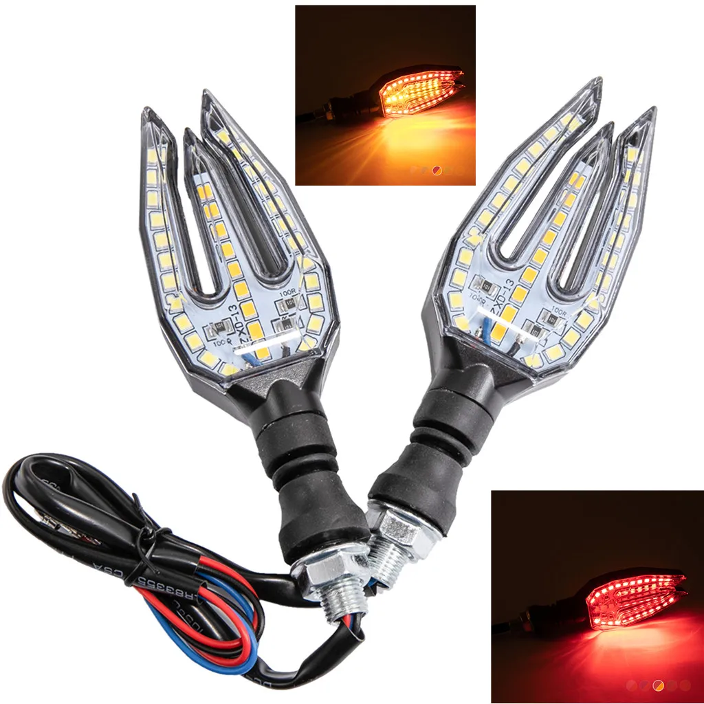 Универсальный указатель поворота для мотоцикла 12 В двухцветная СВЕТОДИОДНАЯ