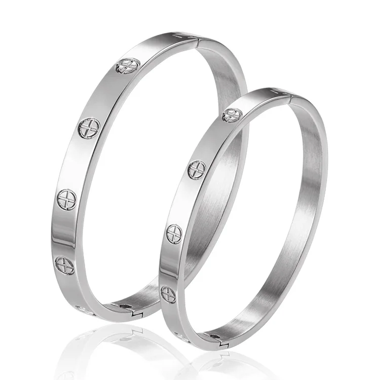 Модные ювелирные изделия из нержавеющей стали браслеты для влюбленных крест