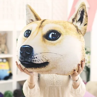 Новинка, 3D подушка на спинку/сиденье, большая подушка для дивана, собаки, кошки, Хаски, Doge, Автомобильная подушка