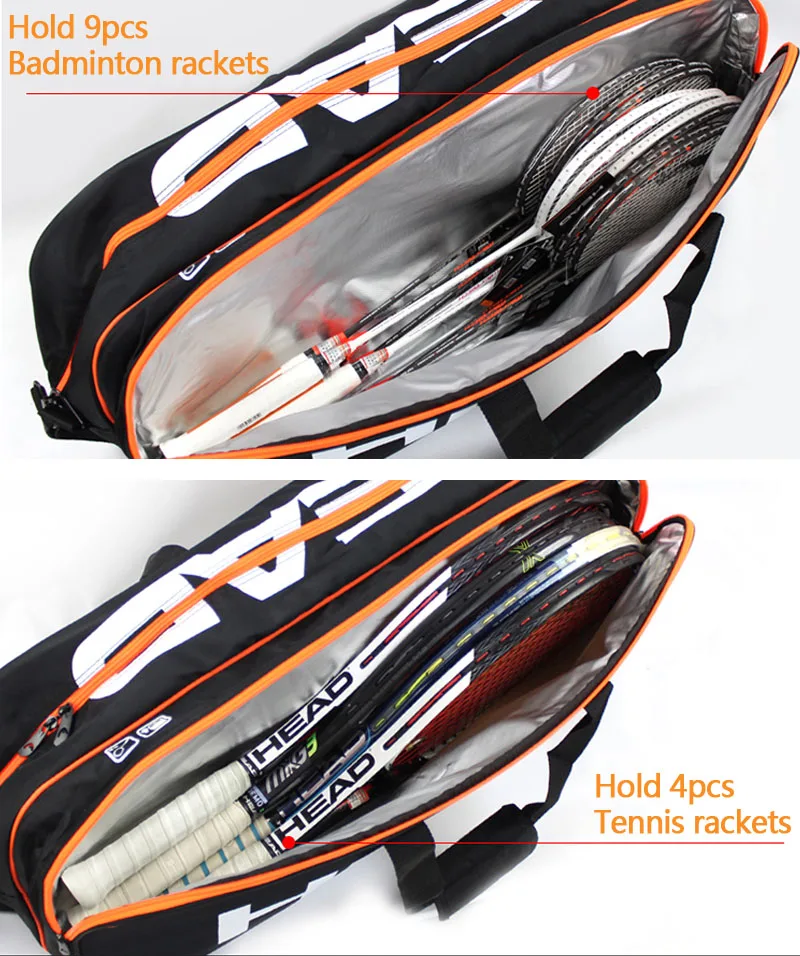 Мужская сумка для тенниса HEAD спортивная теннисной ракетки Большая вместительная