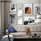 Модные черно-белые сексуальные женские плакаты с принтом пустыни пейзажа стены искусства холста картина современного искусства гостиной украшения дома