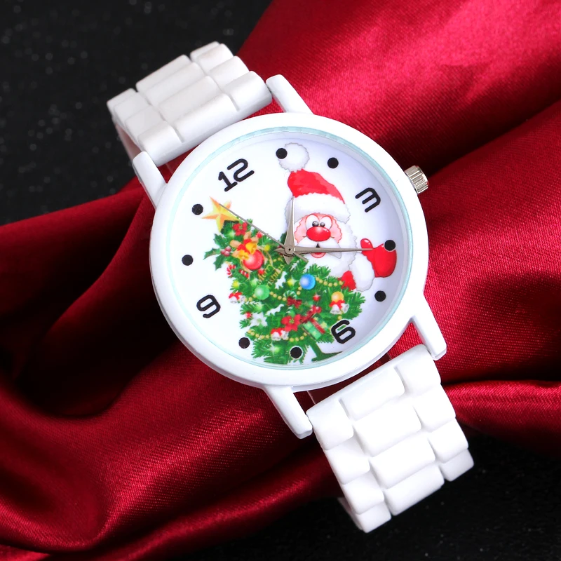 MINHIN силиконовые женские детские часы Рождественские кварцевые наручные модные