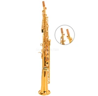 sadsn ss e100 bb tune soprano saxophone brass gold lacquer b flat soprano sax new musical instrument with two neck
