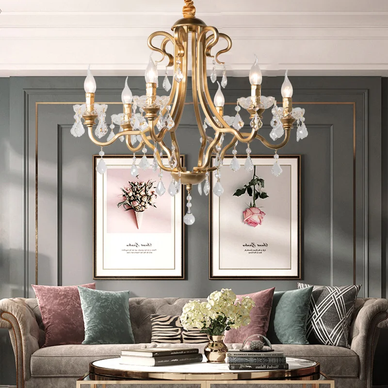

Роскошная хрустальная люстра в американсветильник стиле для гостиной, столовой, креативная Современная Минималистичная французская люстр...