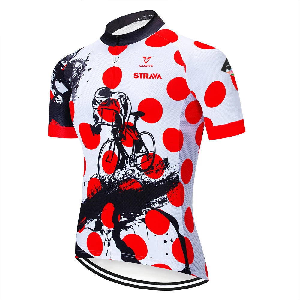 Новинка 2020 профессиональная команда STRAVA Мужская велосипедная футболка с