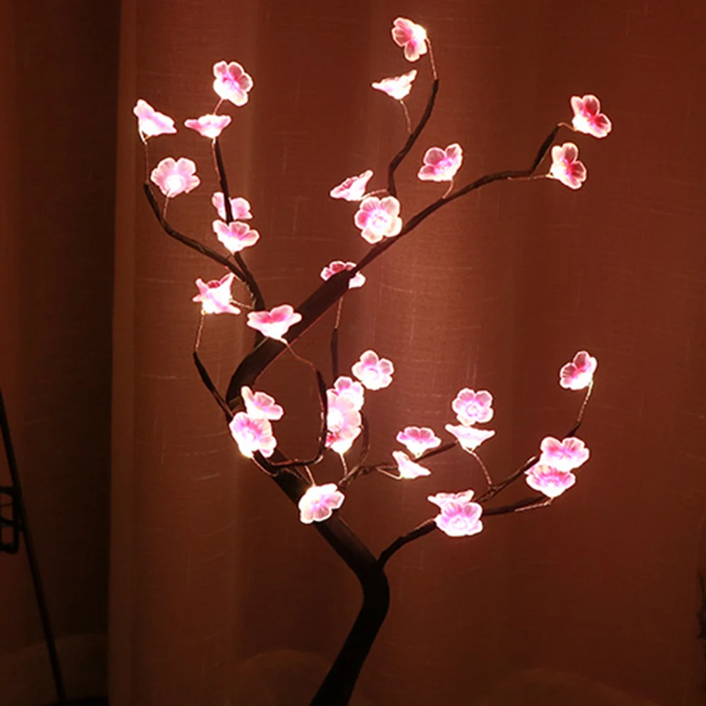 

36LED Night Light Mini Plum Tree Copper Wire Garland Fairy Lights Children Gifts for Kids Adults Bedroom New Year Gift