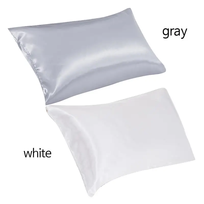 

Silk Home Decoration Soft Pillowcase Solid Color Cool Pillow Case Silk Pillowcase Multiple Colors Household Products Cozy