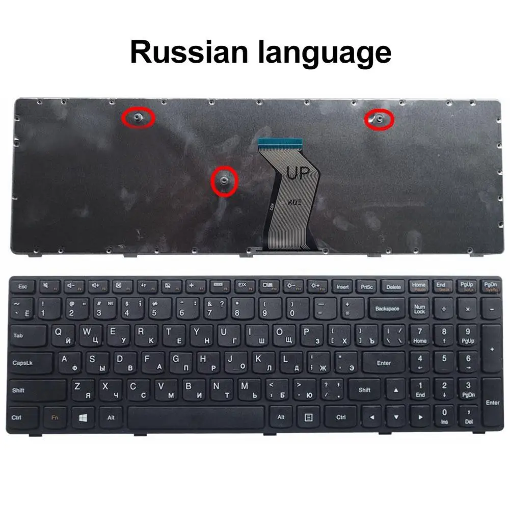 Сменная английская и русская клавиатура для ноутбука Lenovo G505 G500 G510 G700 G710 черная