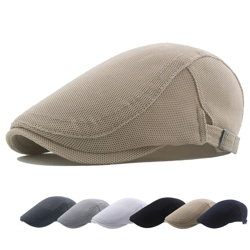

Summer Spring Mesh Beret Soft Fit Hat Breathable Absorb Sweat Men Women Sun Caps