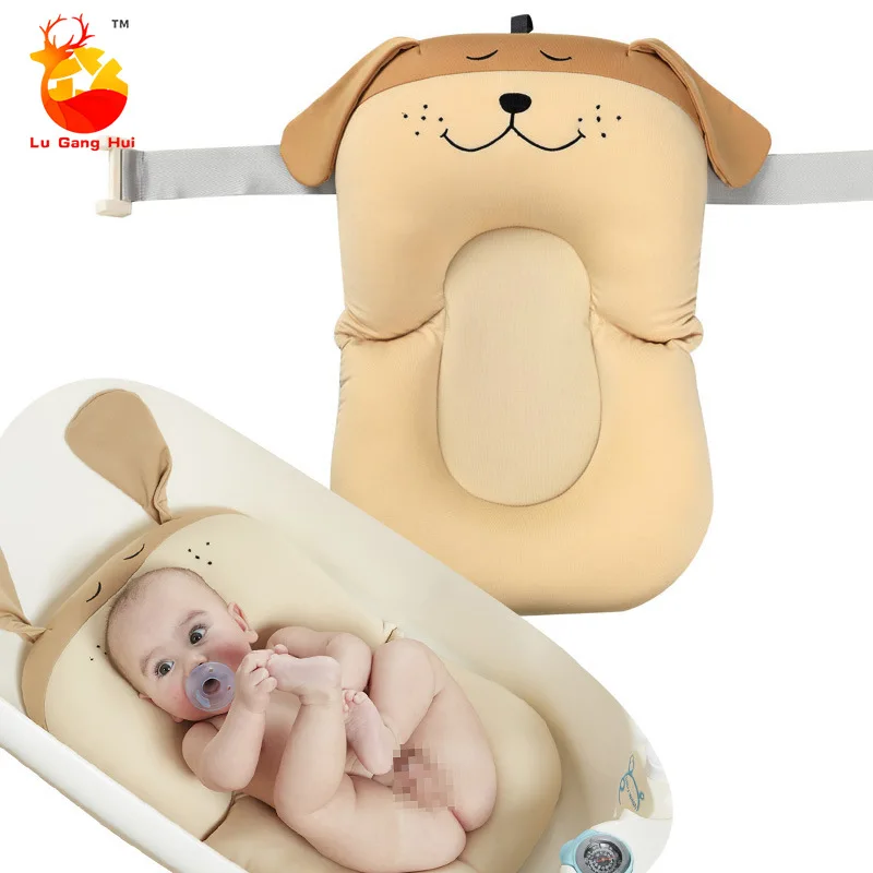 

Baby Shower Bath Tub Pad Non-Slip Bathtub Seat Support Mat Infant Safety Net Soft Shower Mat Skin-friendly Fabric Floating Pillo