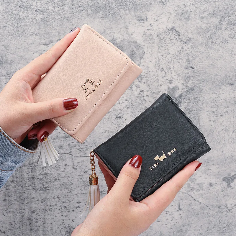 

New Arrival Women's Mini Short Wallet Fashion Cute Small Fresh Luxury Leather Coin Purse Multi-Card Slots Card Case Id Holders