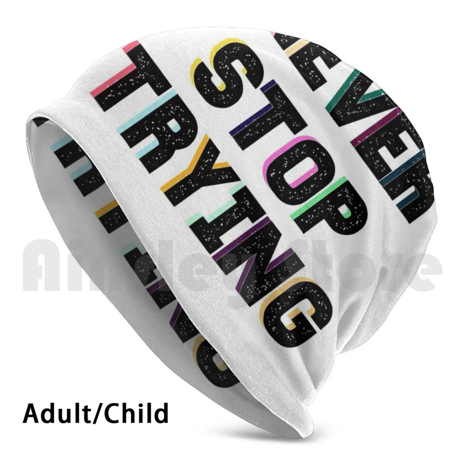 

Трикотажная Шапка-бини никогда не прекращай, модная Трендовая шапка в стиле хип-хоп, трендовая маленькая Бесплатная популярная звезда Vsco, дешево