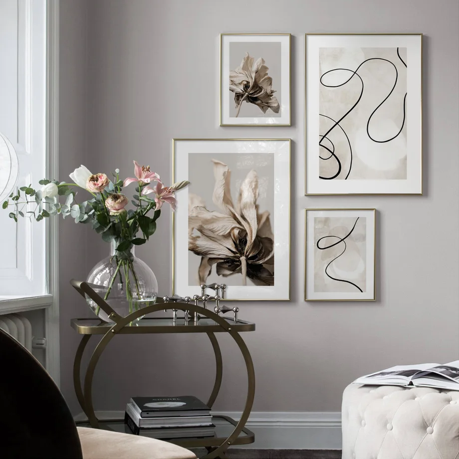 

Abstract Lines Pink Iris Flower Detail Wall Art Canvas Painting Nordic Posters And Prints Decoration Pictures For Living Room